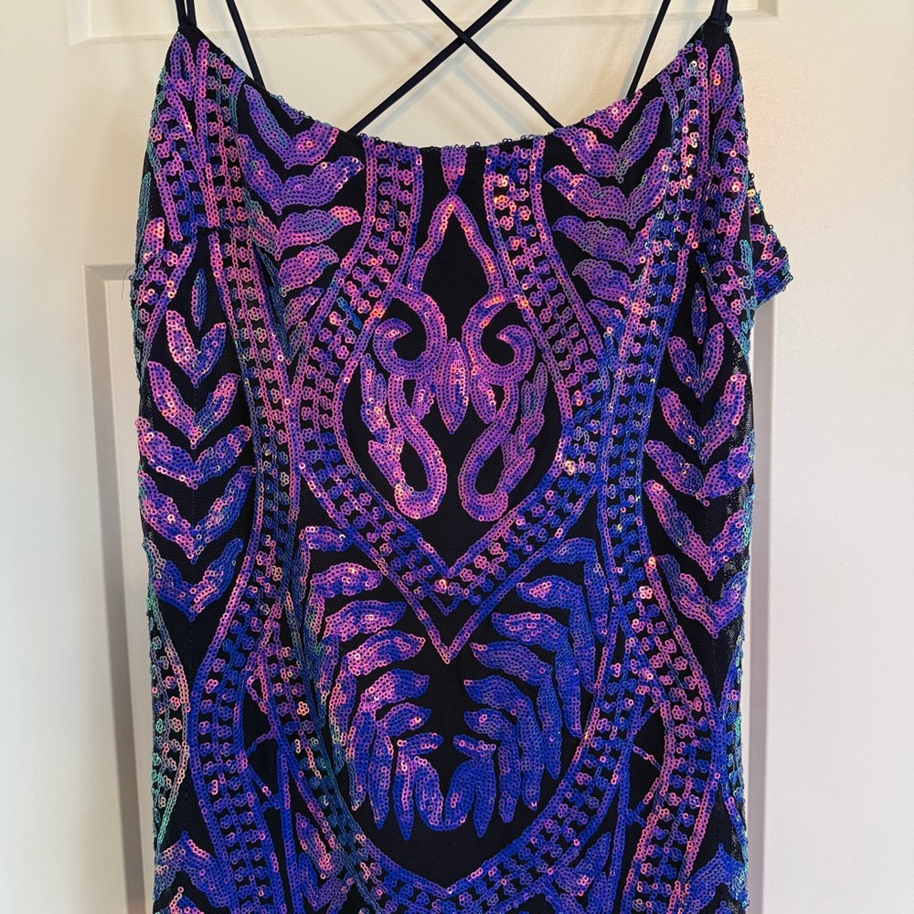 Blondie Nites Iridescent Sequin Mini Dress